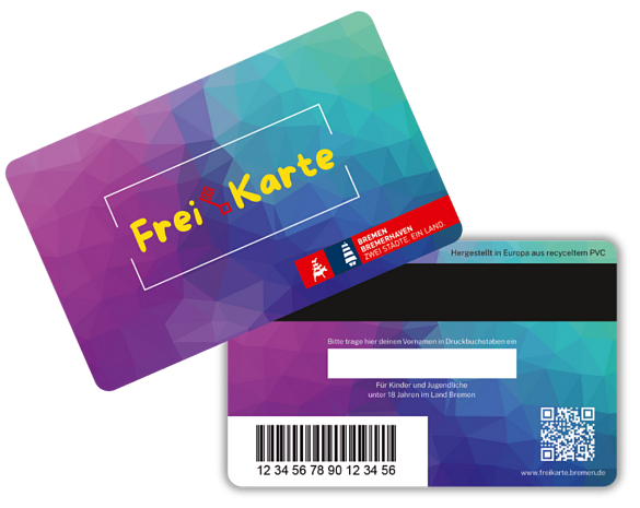 Die Vorder- und Rückseite der FreiKarte.